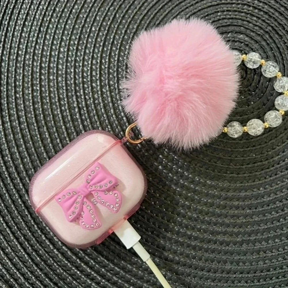3D Pink Bow case For Airpods